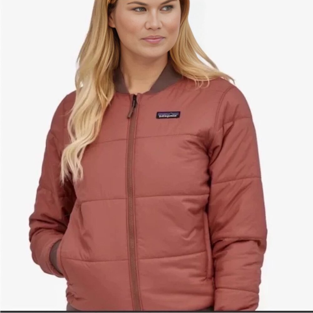 EUC Patagonia Women's Bomber Jacket in Rust, Small